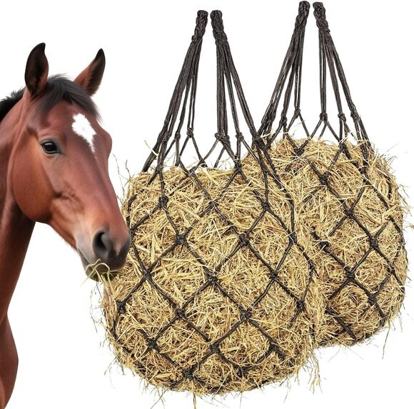 MJFSGYO Other - MJFSGYO 2 Pack 40" Slow Feed Horse Hay Nets Black Nylon Feeder Bags New